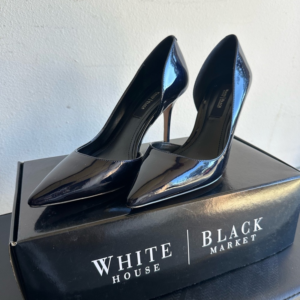 Black Heels White House Black Market Sz 7